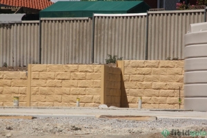 Patterned sleeper retaining wall Flagstaff Hill SA